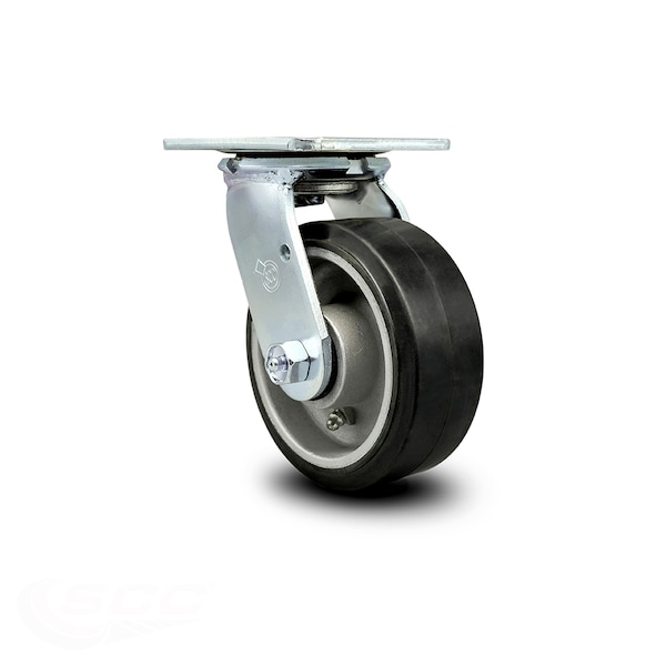 5 Inch Rubber on Aluminum Wheel Swivel Caster with Ball Bearing